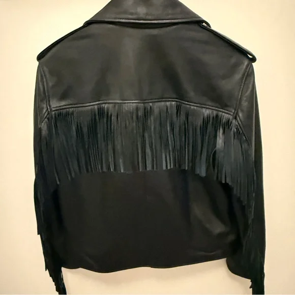 Saks Maximilian Leather Fringe Jacket - Picture 5 of 13